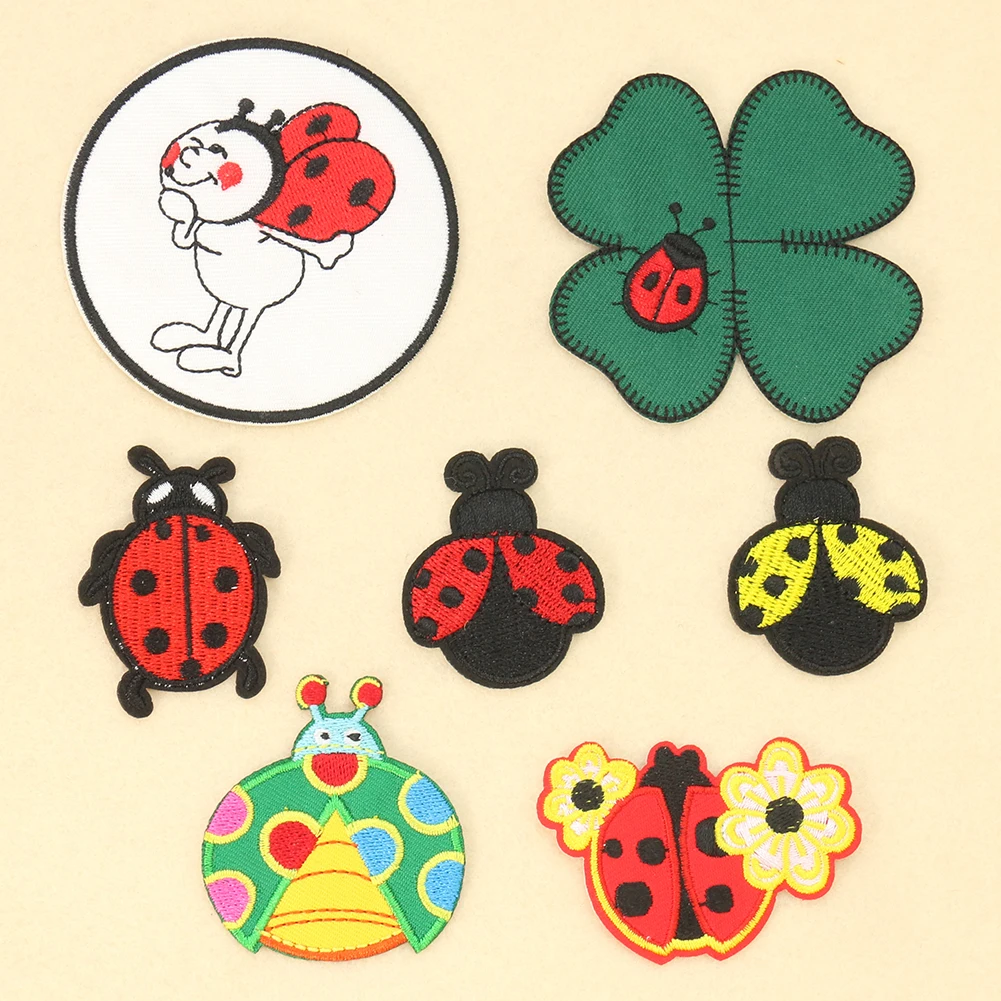 Embroidery Lady Bug - 2 adet karikatür uğur böceği dört