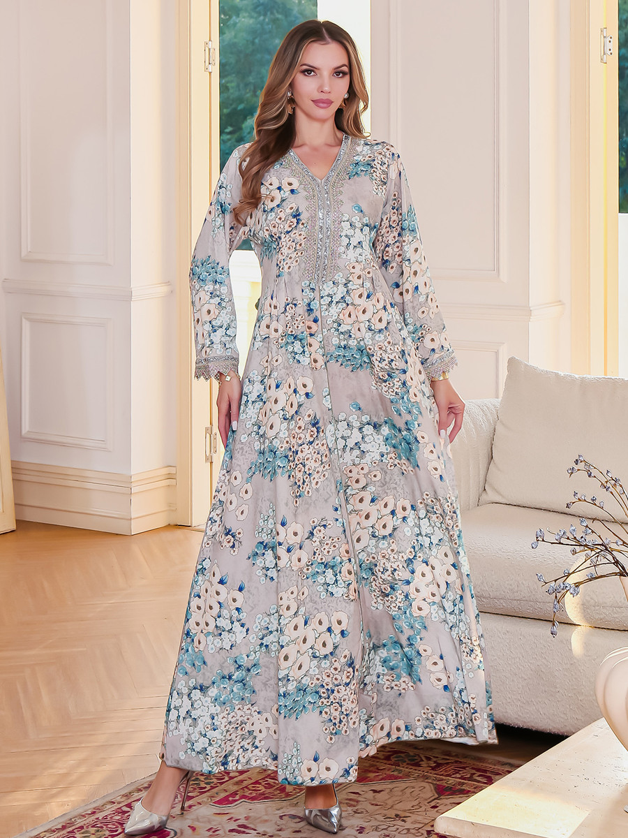 Müslüman Kadınlar Dubai Abaya  - Embroidery Kebaya incelemesi ve fiyatı