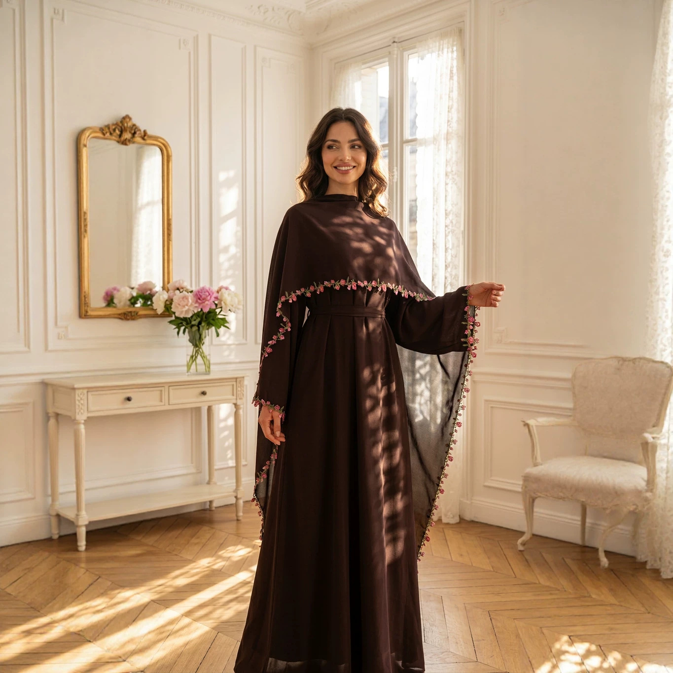 Zarif Nakış Abayas Başörtüsü E - Embroidery Kebaya incelemesi ve fiyatı