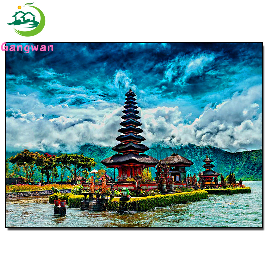 Doğal bina elmas boyama mozaik - Embroidery Bali incelemesi ve fiyatı