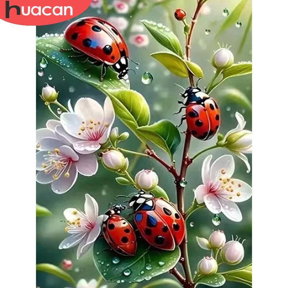 HUACAN hayvan DIY elmas boyama - Embroidery Lady Bug incelemesi ve fiyatı