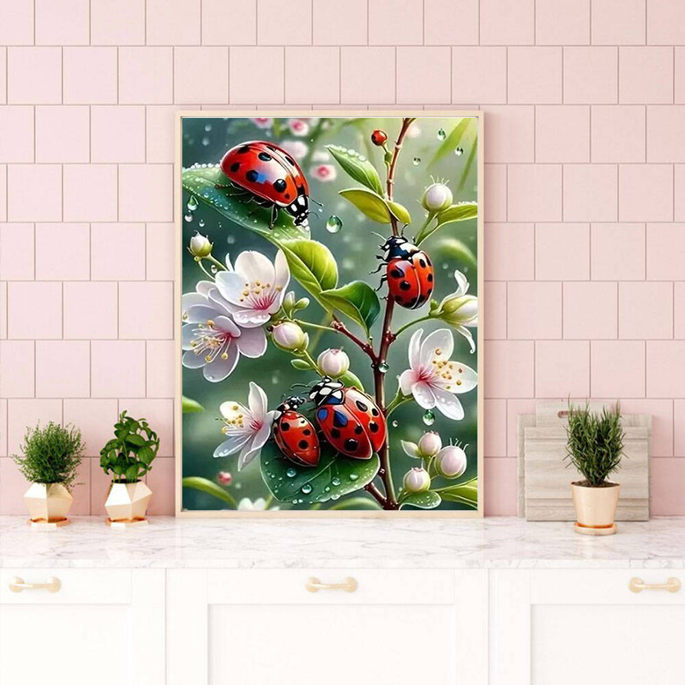 HUACAN hayvan DIY elmas boyama - Embroidery Lady Bug incelemesi ve fiyatı