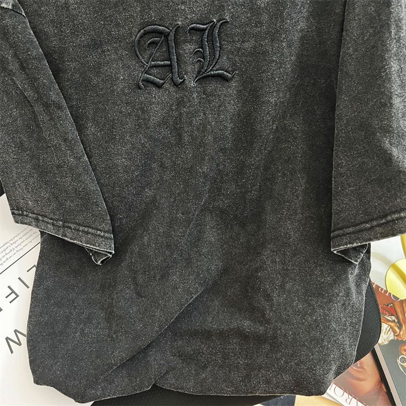 Vintage sanat klasik mektup na - Embroidery Cotton Shirt incelemesi ve fiyatı