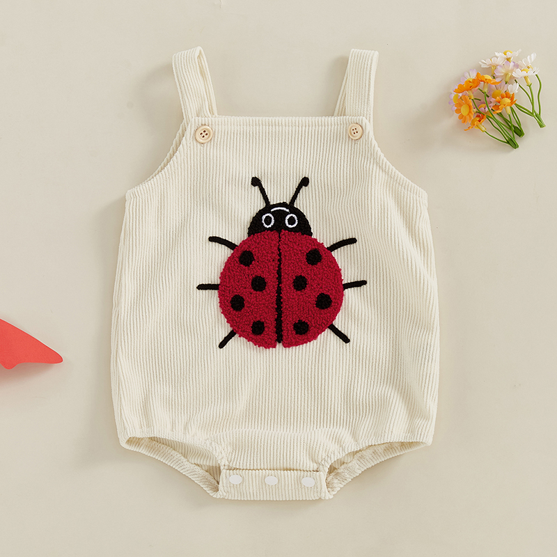 Yaz Bebek Romper Kolsuz Nakış  - Embroidery Lady Bug incelemesi ve fiyatı