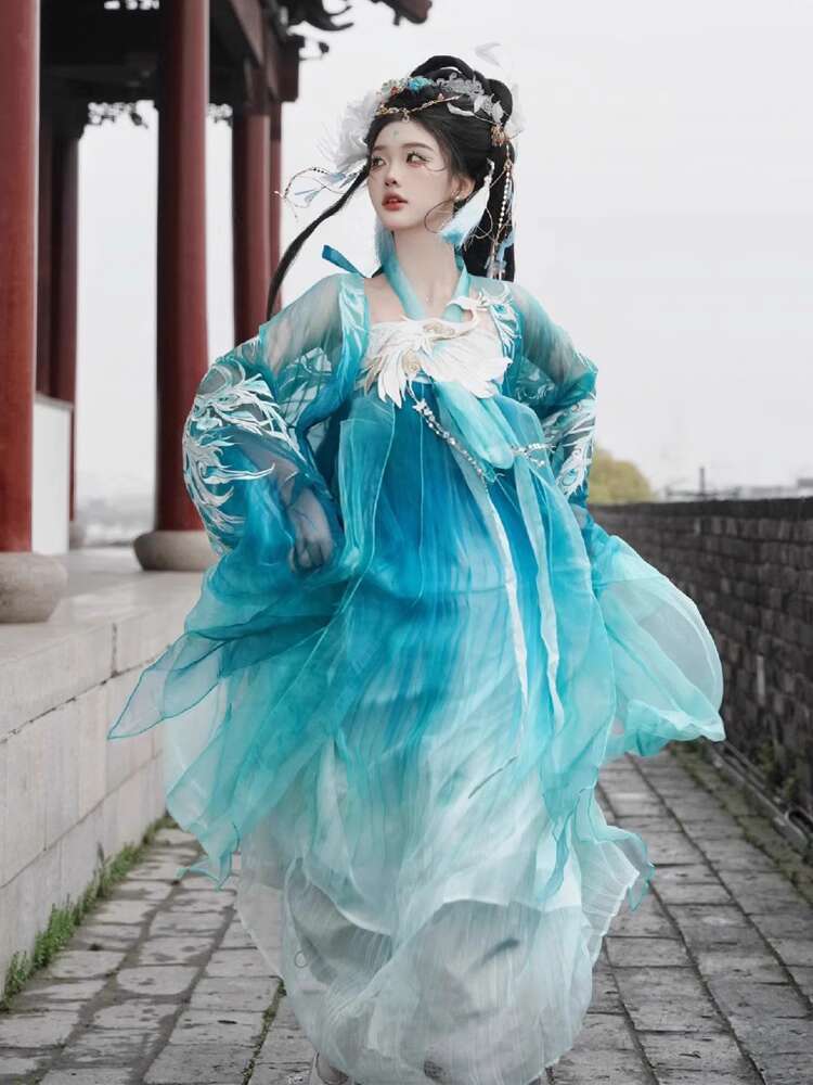 Yeni Tavuskuşu Hanfu Bayan mod - Embroidery Cotton Shirt incelemesi ve fiyatı