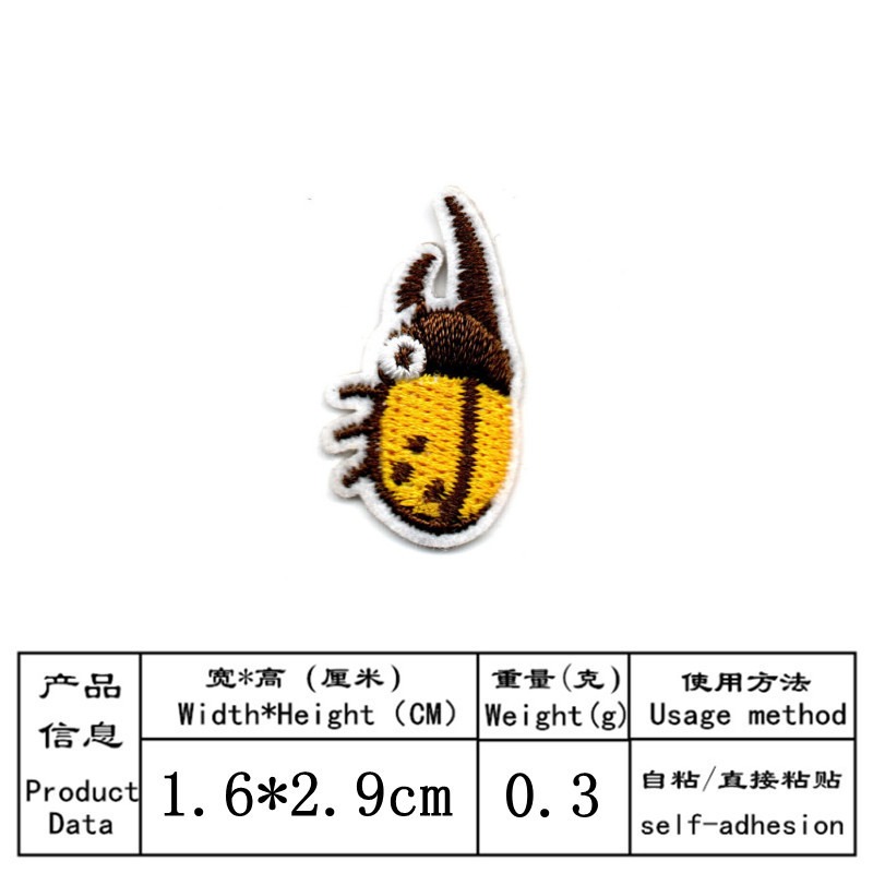 50 adet/grup Stick-on Anime Na - Embroidery Lady Bug incelemesi ve fiyatı